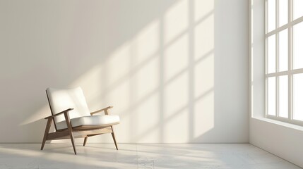 white room with a single chair 