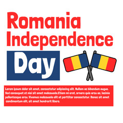 Romania independence day social media vector design
