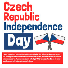 Czech republic independence day social media vector design