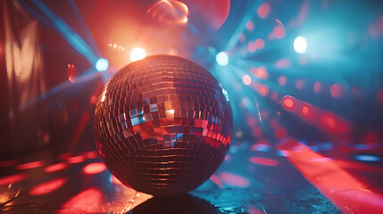 Disco Ball and Party Lights Setting the Mood. Party and Celebration. Music and Dance Focus.


 - obrazy, fototapety, plakaty