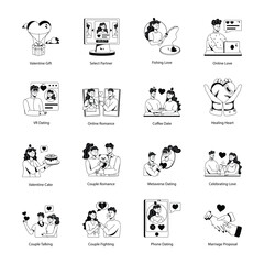 Latest Collection of Valentines Day Glyph Icons 

