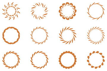 Circle ornamental frame design set