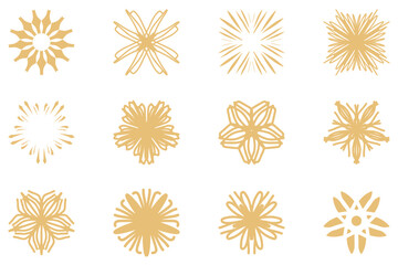 Decorative ornament shape icon set