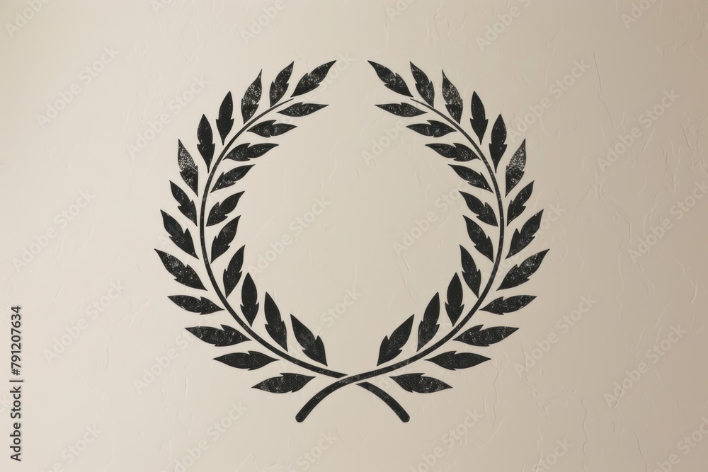 Wall mural A simple outline of a laurel wreath symbolizing victory. - Wall murals
