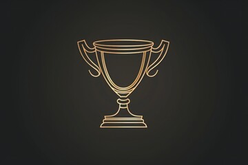 A simple outline of a championship cup against a dark background.