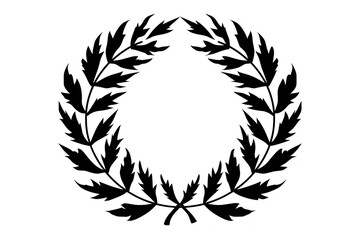 A simple outline of a laurel wreath symbolizing victory.