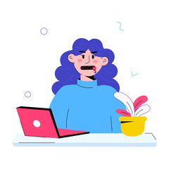 Ready to use doodle mini illustration of keep secrets