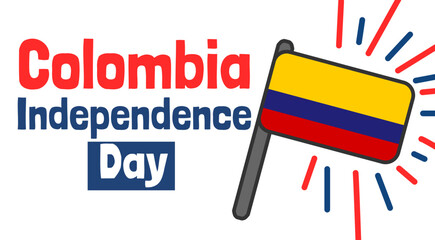 Colombia independence day banner vector design