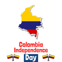 Colombia independence day social media vector design