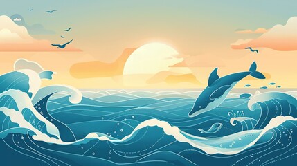 World ocean day poster template design