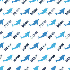 Sea Grace Blue Dolphin Delight Vector Pattern