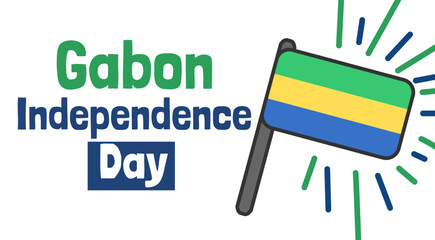 Gabon independence day banner vector design