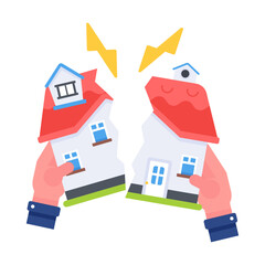 Premium flat icon of property destruction 