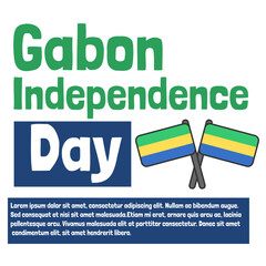 Gabon independence day social media vector design