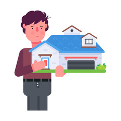 Grab this flat icon of architect model 