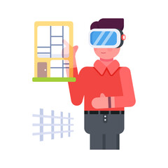 Here’s a flat icon of virtual architecture 