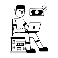 Pay online rent, trendy glyph style icon 