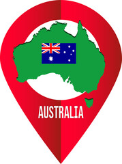 Map pin, country, marker pointer, Australia, Australia flag