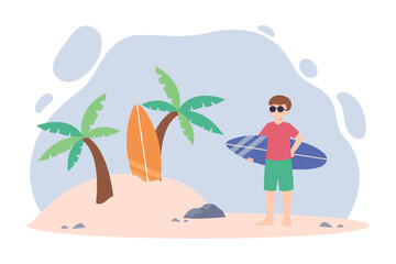 Weekend Holiday Flat Illustration Design