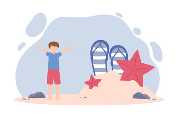 Weekend Holiday Flat Illustration Design