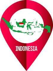 Map pin, country, marker pointer, Indonesia, Indonesia flag