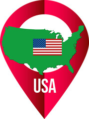 Map pin, country, marker pointer, United States