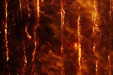 Hot molten lava streaming volcano eruption stream hot boiling magma venus other planet surface destruction flowing fire flame heat danger glowing cosmic - obrazy, fototapety, plakaty