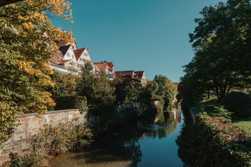 Fototapeta premium Old national German town house in Bietigheim-Bissingen, Baden-Wuerttemberg, Germany, Europe. Old Town is full of colorful and well preserved buildings.