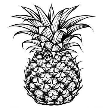 recommend clip art: sketch of pineapple for coloring book