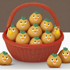 cute potatoes in the basket