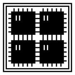 Computer chip circuit board flat icon for apps and websites