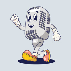 Microphone Mascot Illustration