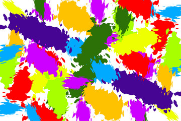 Abstract color splash background. Mix color paint splash background poster vector design. Different multi colors paint splashes spots painting illustration 