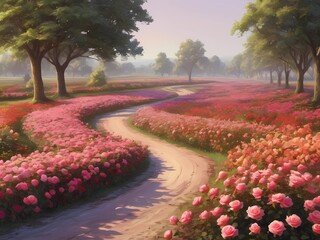 Obraz premium Beautiful colorful image of Rose Field