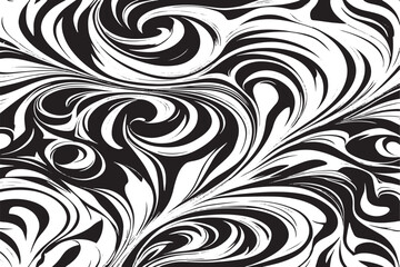 Black and White Swirl Pattern Overlay Monochrome Vector Illustration Background Texture