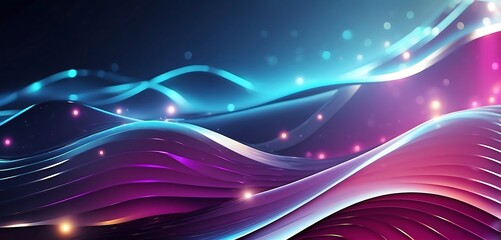 Abstract wavy background with glowing particles. Digital background for tech, AI, data and graphics