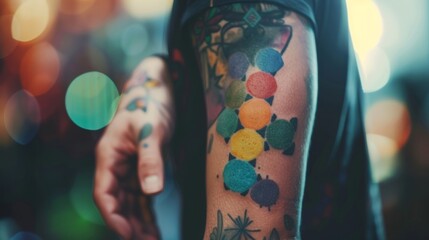 This tattoo changes color to indicate when your body is fighting off an or illness. . - obrazy, fototapety, plakaty