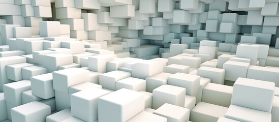 3d render, abstract white geometric background,