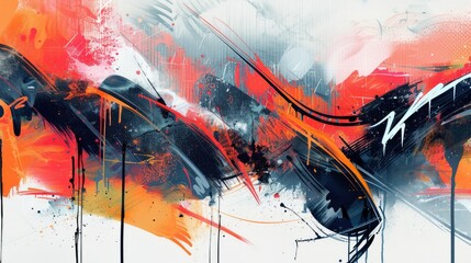 Spray painted line with flowing drips Abstract graffiti form Edgy grunge design Artistic splashes and spatters in a graffiti style