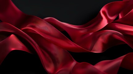 Deep Red Ribbons: A Mood of Quiet Introspection - obrazy, fototapety, plakaty