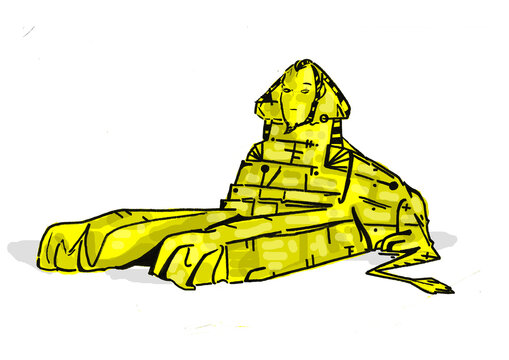 Esfinge Egypt Illustration yellow abstract