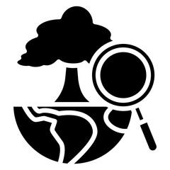 Research glyph icon, use for modern concept, UI or UX kit, app and web development.