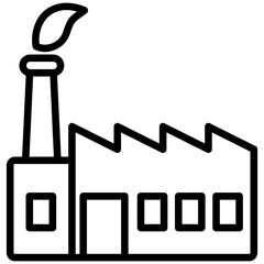 Factory black outline icon, use for modern concept, UI or UX kit, app and web development.