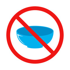 No Bowl Sign on White Background