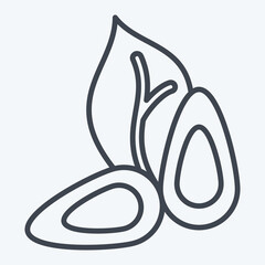 Icon Almond. related to Healthy Food symbol. line style. simple design illustration