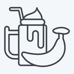 Icon Banana Smothie. related to Healthy Food symbol. line style. simple design illustration