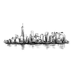 Fototapeta na wymiar Drawing background of New York skyline
