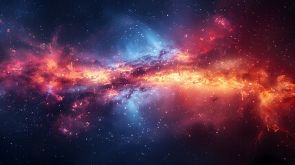 Vibrant Cosmic Galaxy with Stars and Nebulae in Deep Space, Perfect for Background or Wallpaper