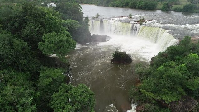 Aerial view of Velha Waterfall, Jalapão State Park - Mateiros, Tocantins, Brazil