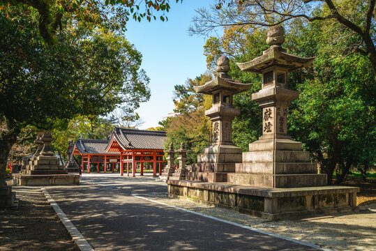 April 1, 2024: Sumiyoshi Taisha Grand Shrine, a Shinto shrine in Osaka, Kansai, Japan, is the main shrine of all the Sumiyoshi shrines in Japan and the oldest one enshrines the  the Sumiyoshi sanjin.